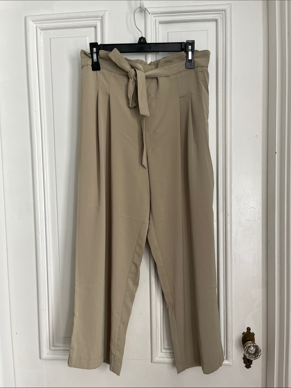 High-Rise Paperbag Waist Women’s Dress Pants cropped M - Tan